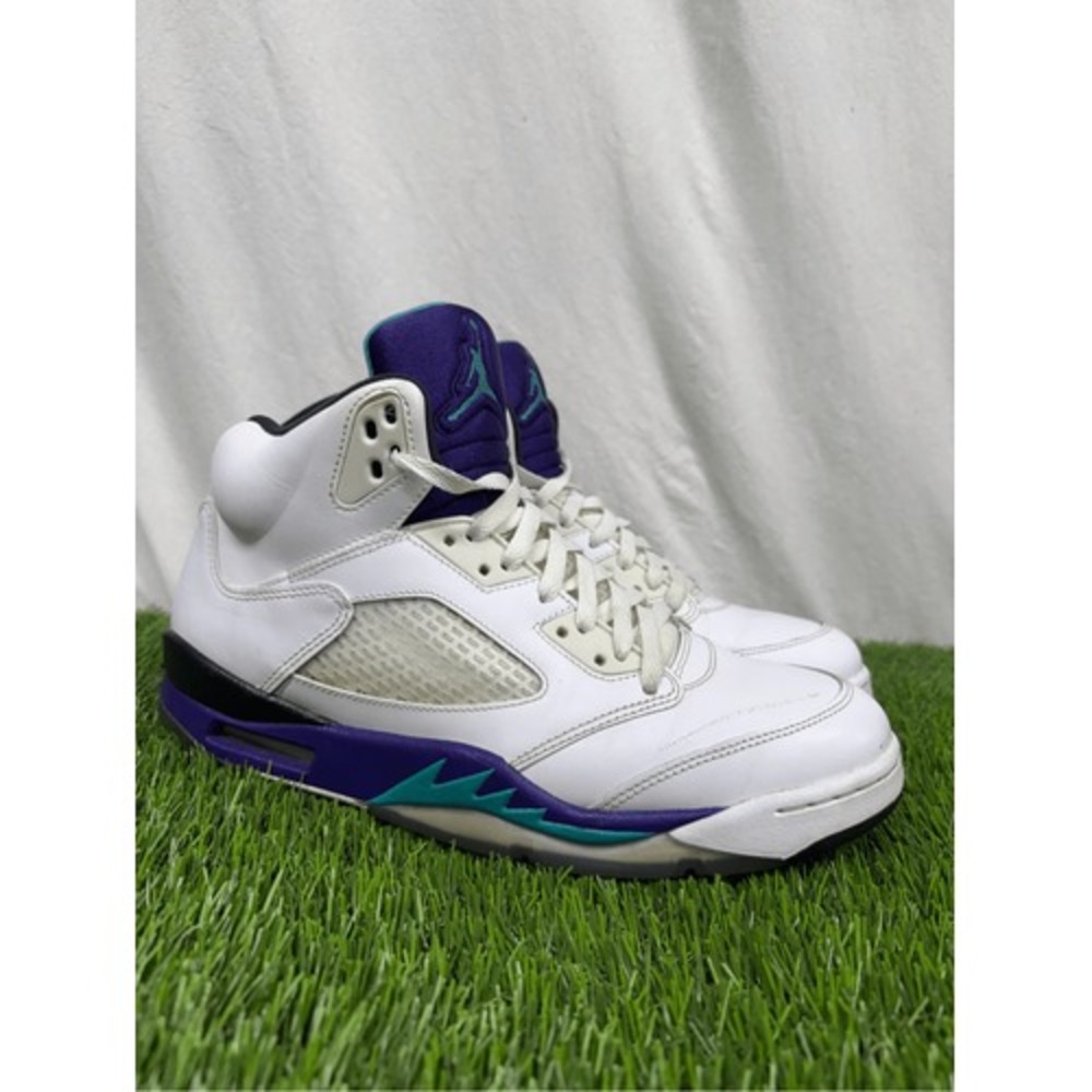 Air Jordan 5 Retro Grape White New Emerald Grape Ice 136027-108 Mens 10.5